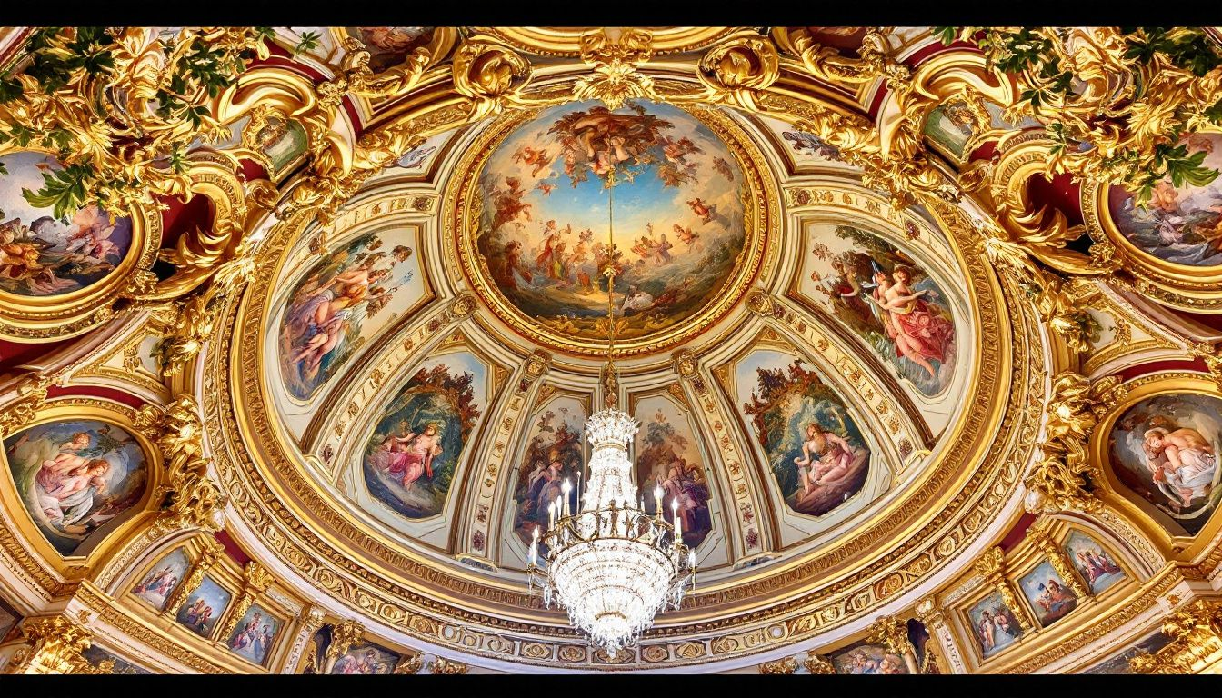 An elegant dome ceiling showcasing sophisticated ceiling designs.